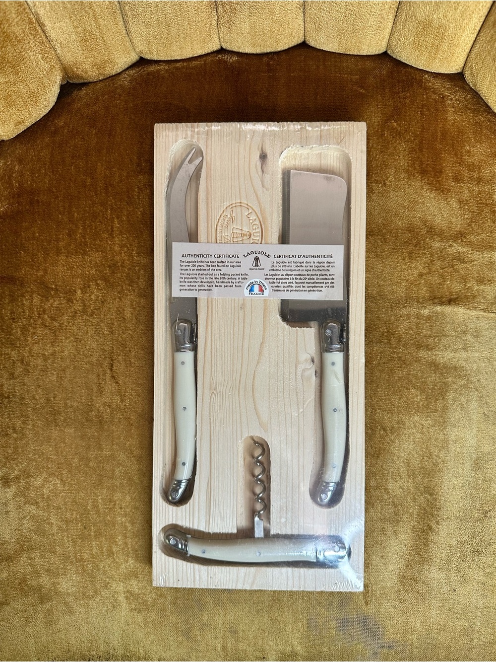 New Laguiole 3 Piece Wine & Cheese Knife Service Set Made in France